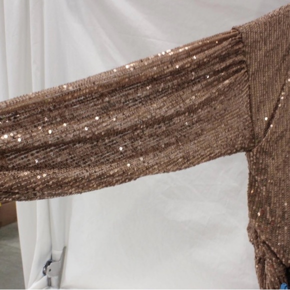 Fashion Nova Bronze Sequin Romper - Picture 6 of 6